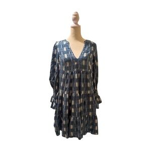 POMANDER PLACE by Tuckernuck Blue Ikat Tiered Dress – XS – NWT 💙